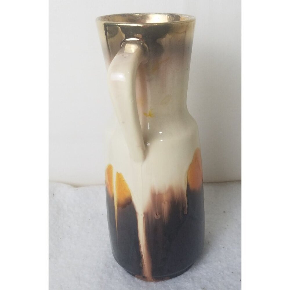 Vase W Germany Bay Keramik 60's brown orange metallic gold Mid century 267 20 - Picture 13 of 13